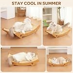 Cat Scratcher Hammock Bed, U-Shaped Wood Sisal Lounger, Furniture Protector | pingping-go, 23.6 x 13.8 Inch, Wood Frame, Natural Sisal, Indoor & Outdoor, for Large Cats - Image 5