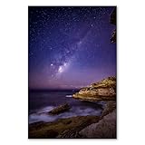 Postereck - 3649 - Tirage Voie Lact�e Mer Rochers Nature Paysage ? Art Mural, Astronomie, Oc�an - Affiche - DIN A4 21,0 cm x 29,7 cm