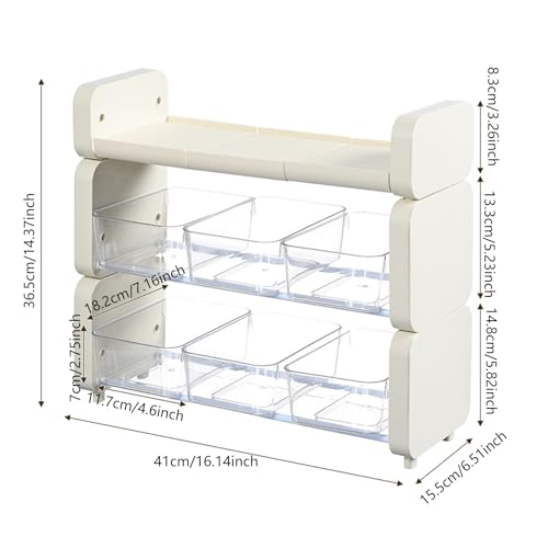 Support pour sachets de thé robuste blanc crème et organisateur multi-couches - 8