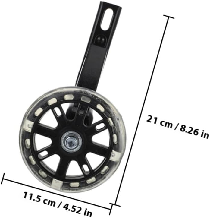 NOLITOY ’S Bicycle Training Wheels 2 Pairs 16-Inch Black Auxiliary Support Wheels with Glowing Feature for Balance Bike Accessories and Riding Stability