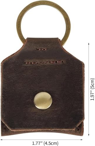 Jack&Chris Genuine Leather SD Card Holder Keychain, Anti-Shock Anti-Dust SD Card Case, Portable Camera Accessories for SD CF CFexpress Micro SD Nano SIM and Micro SIM Cards, Coffee 2 Packs2