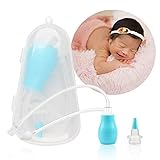HONGECB Aspirador Nasal Bebes, Alivio de la Congestión Nasal, Limpiador Manual Para Moco de Nasal Con Caja Higiénica, Reutilizable para Recién Bebes y Ninos, Azul