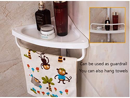 Toallero de baño blanco con estante de ventosa doble capa 6