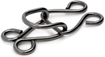 Lakesstory Metal Hooks & Eyes Closure - Heavy Duty Black Hooks for Clothing, Skirt & Pants Closures, 4 Sets