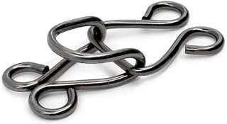 Lakesstory Metal Hooks & Eyes Closure - Heavy Duty Black Hooks for Clothing, Skirt & Pants Closures, 4 Sets