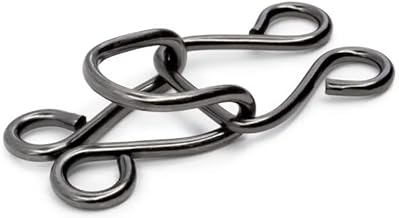 Lakesstory Metal Hooks & Eyes Closure - Heavy Duty Black Hooks for Clothing, Skirt & Pants Closures, 4 Sets