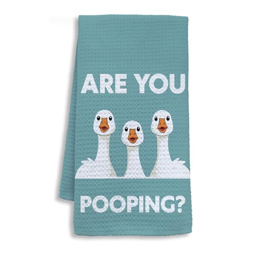 Shrago Funny Goose Bathroom Hand Towels, Goose Bathroom Decor, are