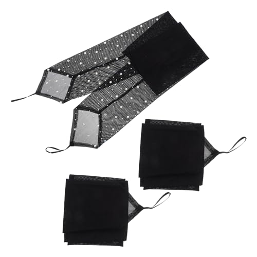 Guantes opera negros de malla listos para bodas de noche y disfraces elegantes de Halloween