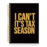Mhfpl I Can't It's Tax Season Black Golden Spiral Notebook, Funny Tax Season Gifts for CPA Tax Preparer...