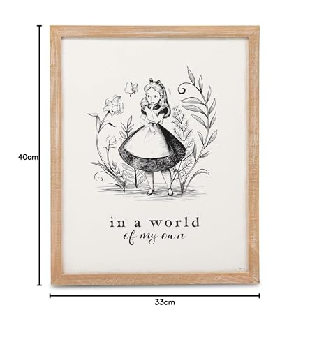 Plaque bois Alice au pays des merveilles illustration rétro chic