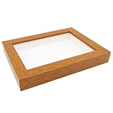 16x20 Shadow Box Gallery Wood Frames - Honey Pecan Brown DEEP Shadowbox Frame Display Depth of 3/4"