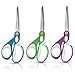 Produktbild KUONIIY Schere, Ultra Scharfe Scheren mit weichem Griff, Multifunktionale Scheren Set, 3er Pack, 20,3 cm (Blau, Grün, Lila)