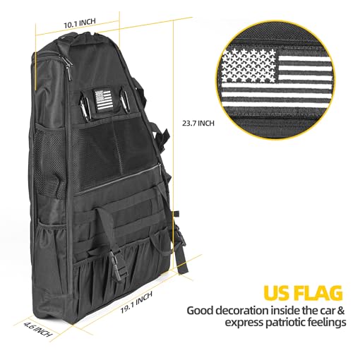 NKCELL POWER Wrangler Roll Bar Storage Bag Compatible with 1997-2023+ Jeep Wrangler JK TJ LJ & Unlimited JL 4-Door, Multi-Pocket Door Storage Tools Organizers Camping Accessories(2-PCS) by NKCELL POWER - Image 2