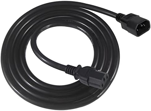 3ft (1m) Power Extension Cord, IEC C14 to NEMA 5-15R, 10A 125V, 18AWG, Black, Outlet Extension Cable