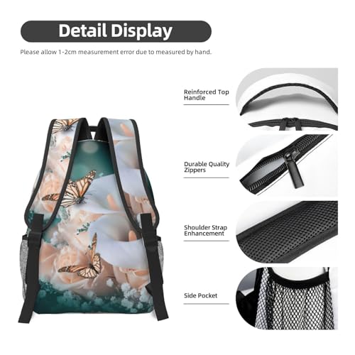 Sac à dos ordinateur portable noir imprimé fleurs résolvant le manque de place en cabine