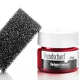 wernsdorf keller  feiermeier Wundschorf 25g für SFX Wunden verkrustetes Kunstblut inkl. Schwamm - Halloween Horror Effekt Makeup …