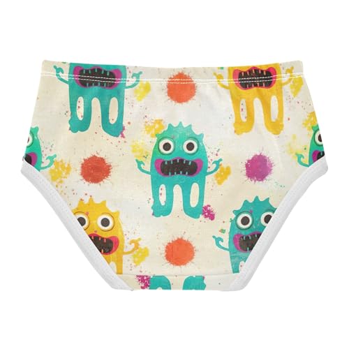 Cotton Toddlers Underwear Floral Cute Monster Splash Girl Panties Cute Colorful Kids Undies Briefs 2t2