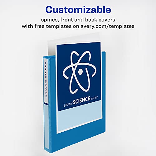 Avery Durable View 3 Ring Binder, 1 Inch Slant Rings, 1 Dark Blue Binder (17014) #TOP2