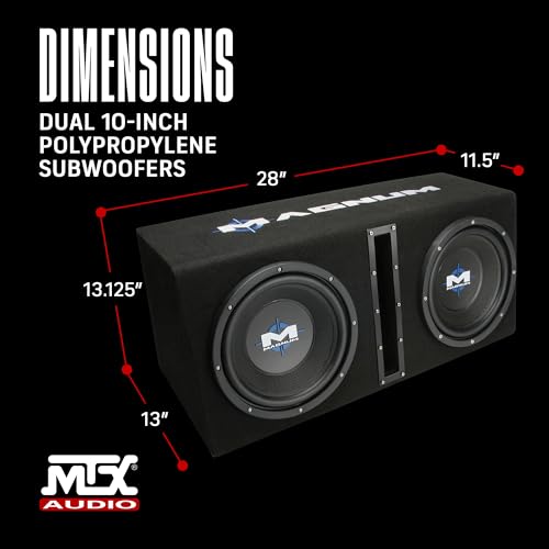 MTX Magnum MB210SP 10-Inch 400W RMS Dual Loaded Subwoofer Sub Box System Package - Thumbnail 3