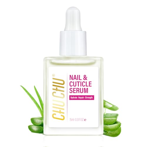 CHUCHU Nail Growth Serum for Summer: 15ML Aloe Vera Organic Nail Oil with Vitamin B & E - Moisturizes Repairs and Promotes Nail Growth - Prevents Dryness Hangnails Non-Greasy