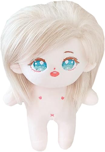 niannyyhouse Muñeca de peluche de 7.9in sin esqueleto desnudo, cuerpo de relleno humano, sin atributo, cuerpo normal, ropa de vestir (A-sin