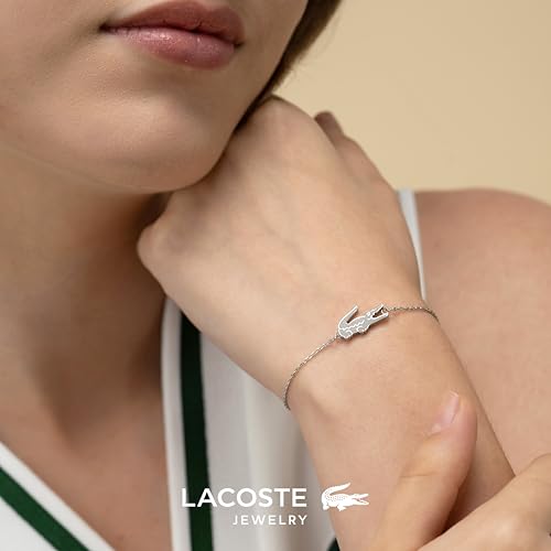 Lacoste Bracelet en Chaîne pour Femme Collection CROCODILE en Acier Inoxydable avec un Charm en forme de Crocodile - 2040046