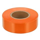 YOKIVE 2' x1000 Pies 2 Mil De Grosor Cinta De Señalización, 1 Pcs Cinta De PE No Adhesiva De Alta Visibilidad Para Topógrafos Límites Marcado De Senderos, Naranja