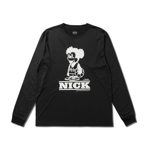 [AKTR] T�V���c CARTOON NICK L/S SPORTS TEE BLACK �o�X�P�b�g�{�[�� �X�g���[�g XL