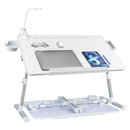 Image of iXTRA Adjustable Laptop Lap Desk with Cooling Fan USB Light for Adults