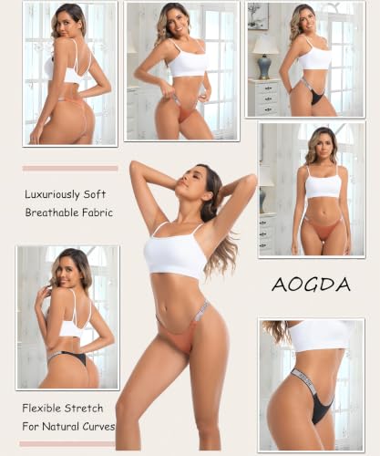 Image of Thong Women's Underwear Sexy Panties Shine Strap G-String Thongs 3 Pack