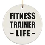 Fitness Trainer Life - Circle Ornament Holz Ornament Dekoration Weihnachtsbaumschmuck - Geschenk zum Geburtstag Jahrestag Weihnachten Valentinstag