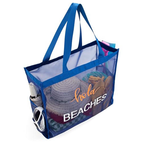 Montana West Large Mesh Beach Tote Bag Net Mesh Pool Bag with Two Pockets4