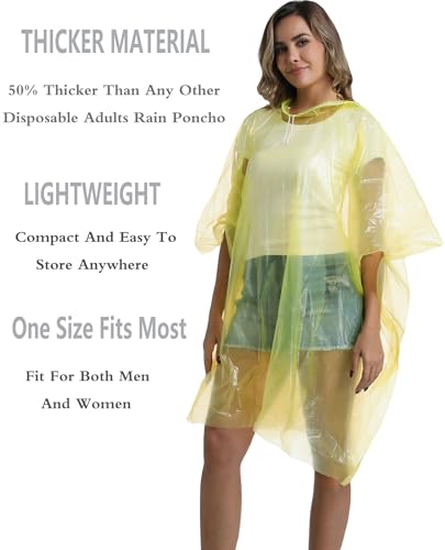 Image of 4 /6 /12 Pack Disposable Rain Ponchos for Adults - Emergency Rain Poncho for Camping Hiking Travelling