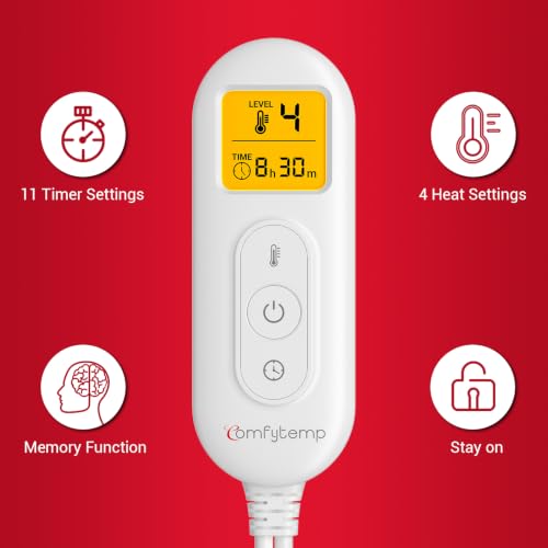 Image of Comfytemp 12V /24V Car Electric Blanket for Back Neck Shoulders Hip 17 inchx33 inch