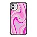 CASETiFY Ultra Impact Case for iPhone 11 - Pink Swirls - Clear Black