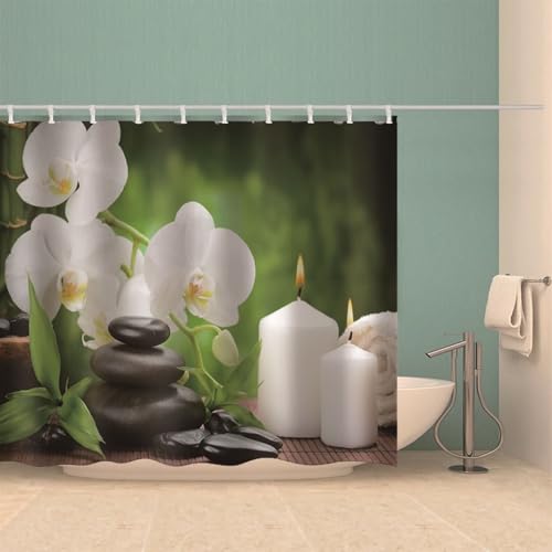 Rideau de salle de bain polyester lavable anti-moisissure - 4