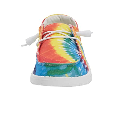 Image of HEYDUDE Women's Wendy Mandala Tie Dye Size 10 | Women's Shoes | Women's Lace Up Loafers | Comfortable & Light-Weight