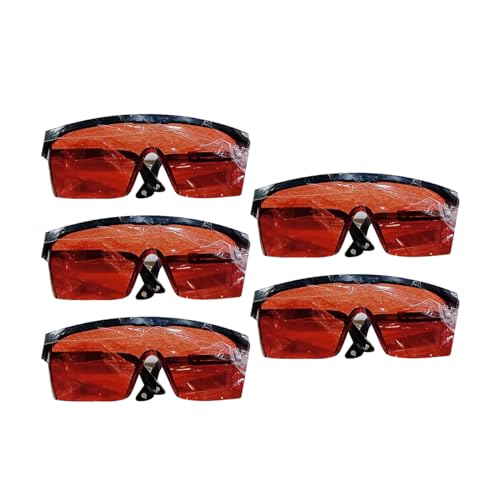 Castanai US 5PCS Red Eye Protection Glasses Teeth Whitening For Dentist Spectacles Goggle Glasses Protective Eye