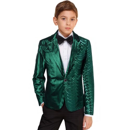 Image of Boys Jacquard Suits Slim Fit Tuxedo Suit Notch Lapel 2 Pieces Suit Set Jacket Pants for Party Formal Wear