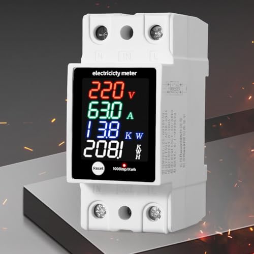 Medidor de electricidad para monitoreo de energía de corriente de voltaje, consumo de energía digital monofásico del metro de energía para el alquiler y la oficina del hotel casero