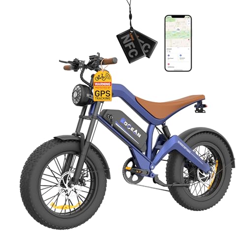Gyrocopters Ocean Electric Bike for Adults with NFC Lock, 20x4 Fat Tires | 1500W Motor Ebike, Speed Upto 55 Km/h, Range Upto 115Kms 48V 15.6Ah Removable Battery Hydraulic Disc Brake Triple Suspension