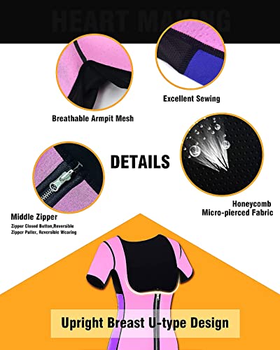 Nonecho Women Sauna Sweat Suit Sleeve Spa Cami Hot Neoprene Slimming Workout Vest Body Shaper Waist Trainer Top #TOP3