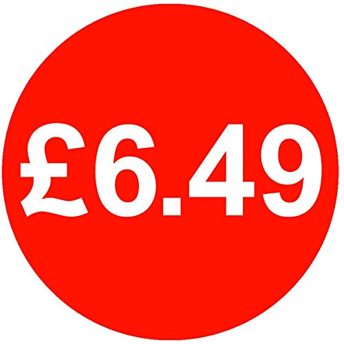 £ Red Price Stickers - 13mm, £6.49, 10000