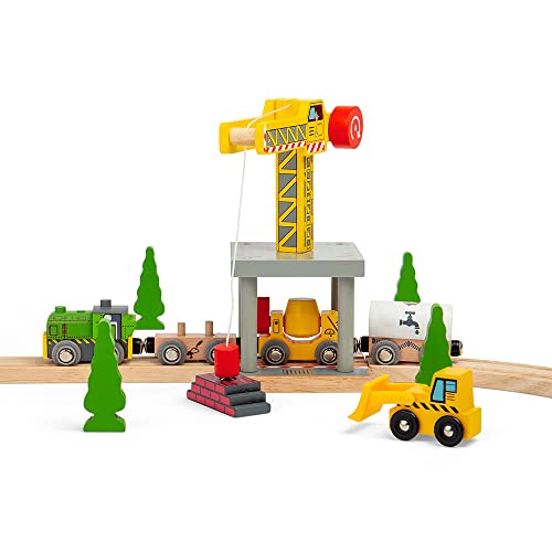 Bigjigs Rail Big Yellow Crane - Other Major Wooden Rail Brands are Compatible