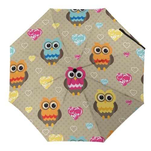 Parapluie pliant automatique compact à rayures colorées pour homme et femme
