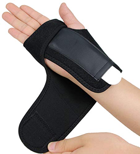 Yuccasly Hand & Wrist Brace Support, Removable splint, Prevent Wrist Injury, Palm Band, Relieve for Carpal Tunnel Syndrome,Tendonitis and Arthritis Pain,One Size Fits Most, Black (Right)