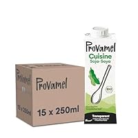 Provamel Organic-Bio Soja Cuisine, Kochcreme, Biologisches Sojaprodukt zum Kochen, Vegan, UHT, 15x250ml, 15er Pack
