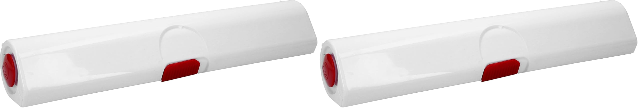 Emsa 508020 Folienschneider für Alu- oder Frischhaltefolie, Größe 33 cm, Rot/Weiß, Click & Cut (Packung mit 2)