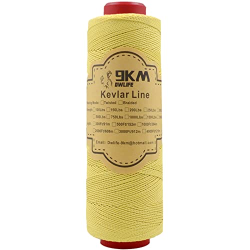 image for 9KM DWLIFE Kevlar Kite String, 70lb 1000Ft, Braided Kevlar Line, Low S