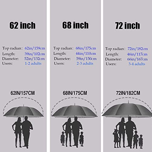 Image of MRTLLOA Automatic Open Golf Umbrella, 62 /68 Inch Extra-Large Oversized Double Canopy Vented Windproof Waterproof Stick Rain Golf Umbrellas for Men and Women